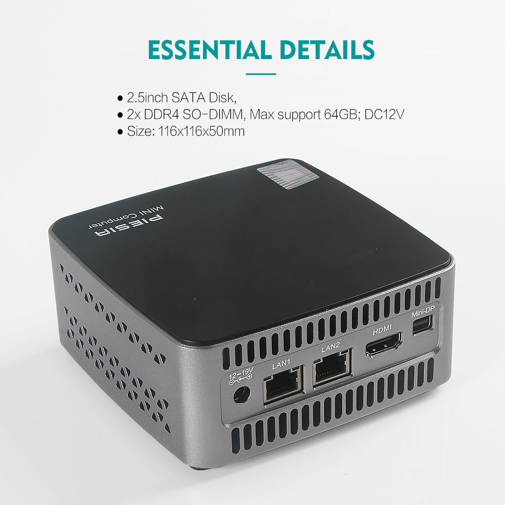 PIESIA U-BOX-M2 Mini PC Aluminum Frame Intel i5 Windows 11 Pro, 16GB RAM 256G SSD