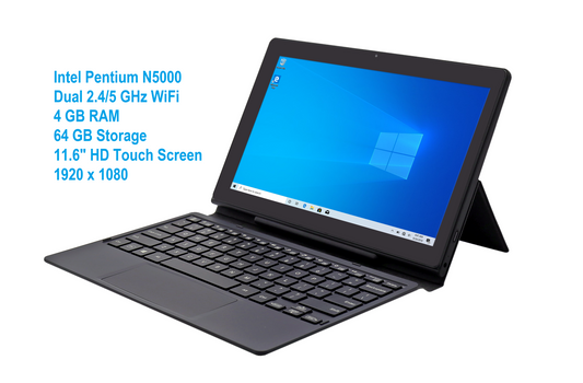 Venturer 11.6" 2in1 Laptop - (Intel Celeron N5000/64GB SSD/4GB RAM/Windows 10)