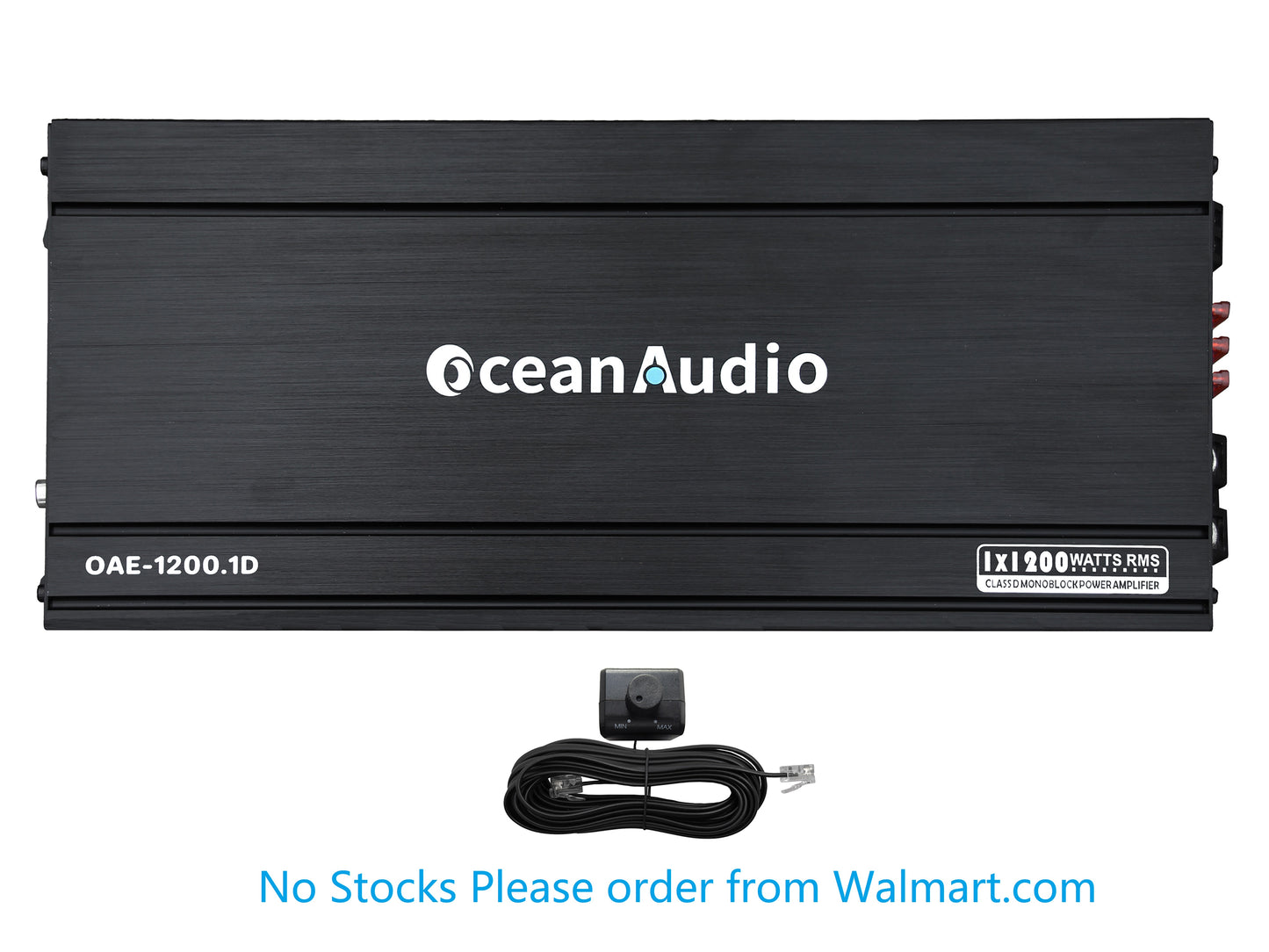 OceanAudio OAE-1200.1D Monoblock Class D Amplifier with Remote Subwoofer Level Control, 2400W - RMS Power @4Ω 1*480W @2Ω 1*800W @1Ω 1*1200W Max Power @1Ω 1*2400W (*** No Stocks Please order from Walmart.com ***)
